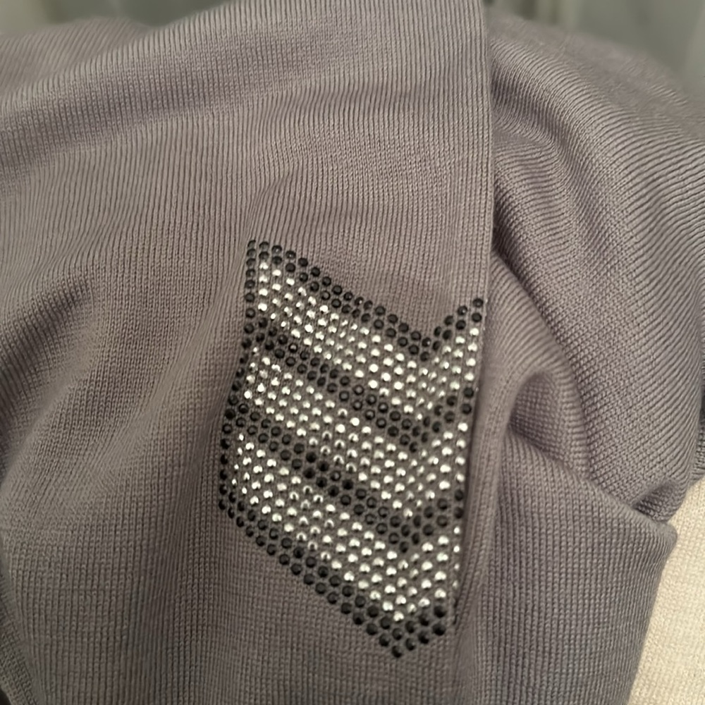 Zadig and Voltaire Happy Army Studded Elbow V Neck Sweater L - Picture 8 of 8